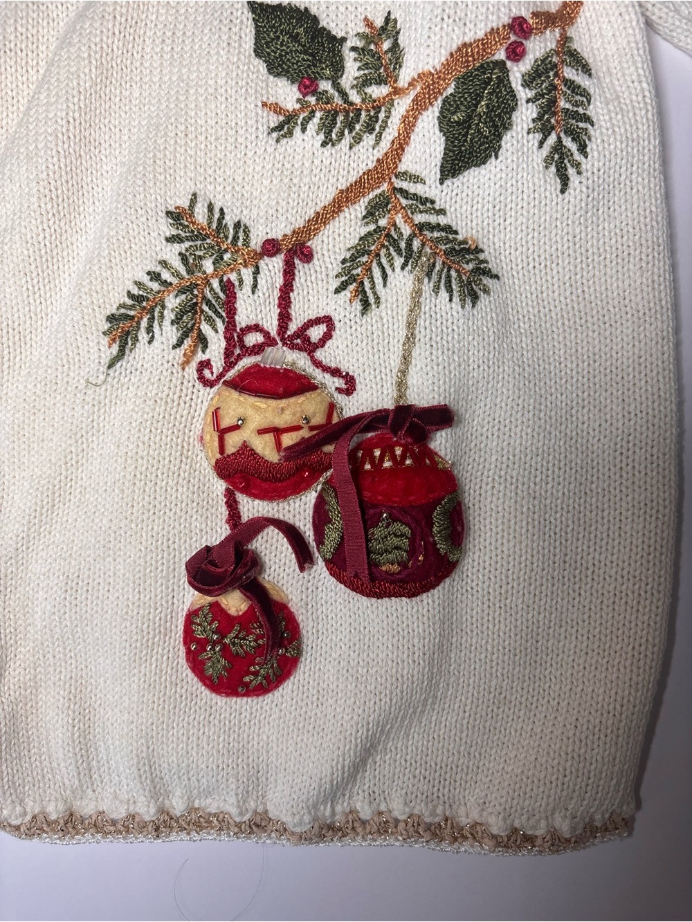 Heirloom Collectibles Christmas Cardigan M Embroidered Ornaments Y2K - Picture 5 of 10